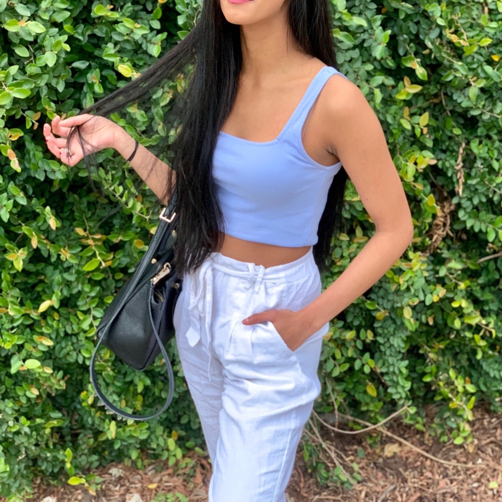 Comfy front tie white pants